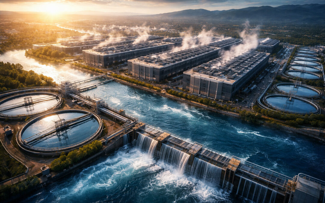 AI Data Center next to a river
