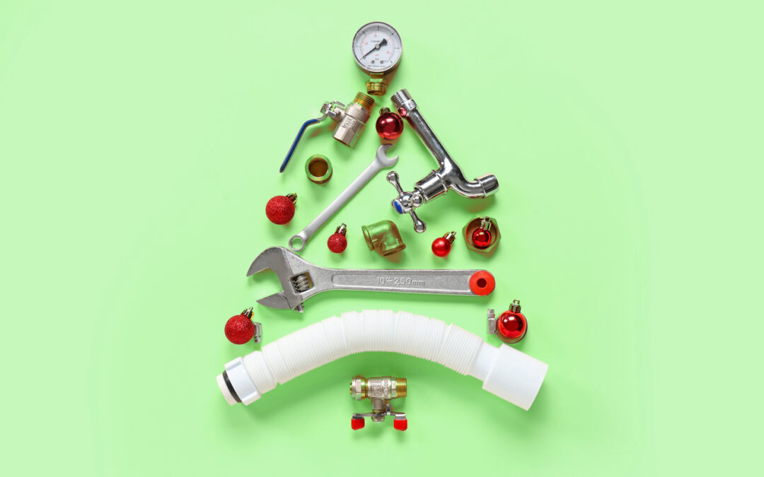 Christmas tree made from plumbers tools