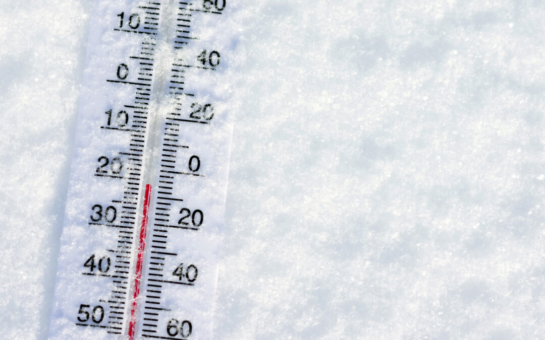 A thermometer in the snow